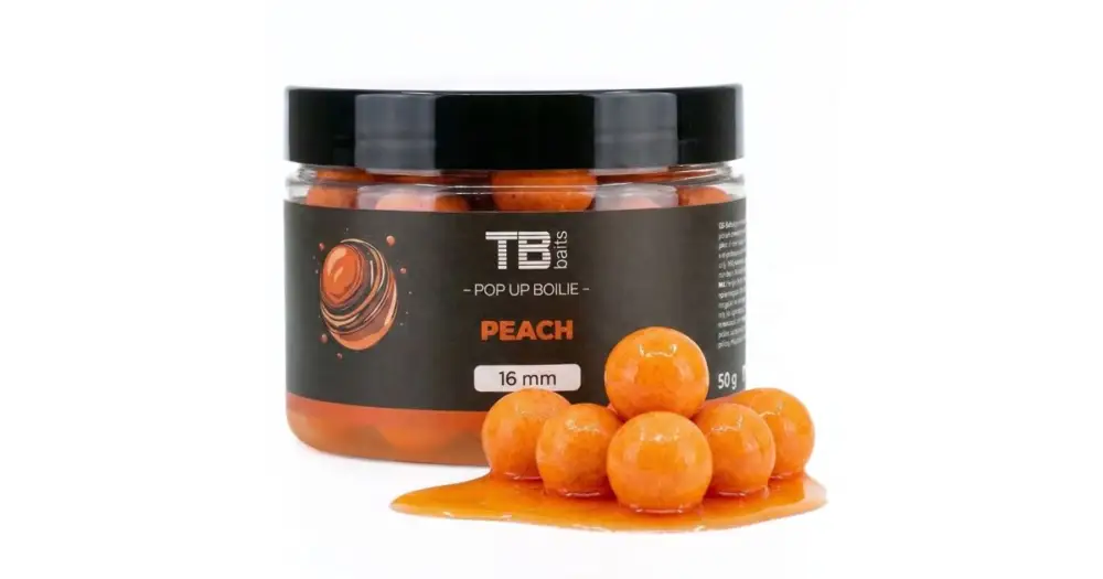 Cenově Výhodný TB Baits Plovoucí Boilie Pop-Up Peach + NHDC 50 g - 12 mm