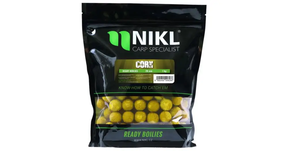 Oblíbený Nikl Boilie Ready Corn - 1 kg 18 mm