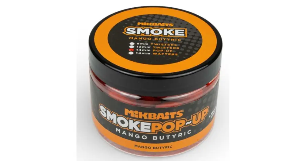 Akce Mikbaits Plovoucí Boilie Smoke Pop-Up 14 mm 150 ml - Sweet Popcorn