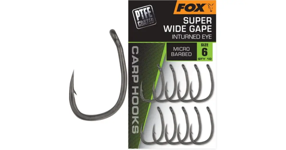 Víkendová Akce Fox Háčky Super Wide Gape In-Turned Eye 10 ks - Velikost 2