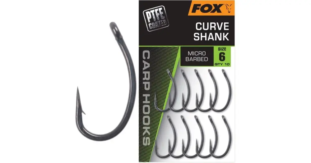 Fox Háčky Curve Shank 10 ks - Velikost 6 Autentický