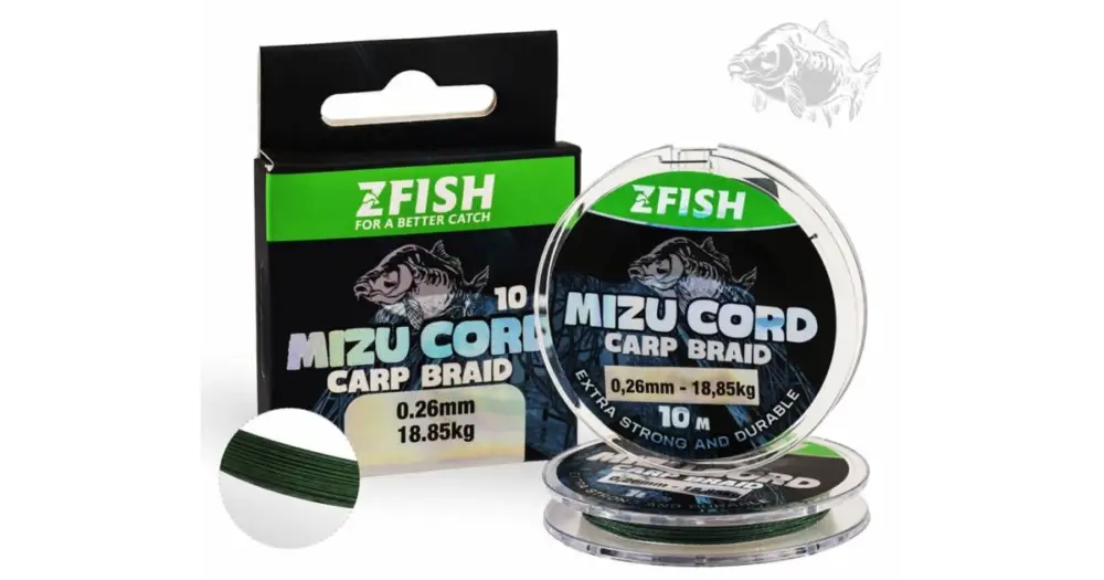 Jen Po Omezenou Doba Zfish Šňůrka MizuCord Carp Braid Line 10 m - 0,28 mm 20,67 kg