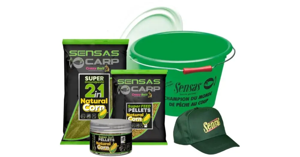 Sensas Akční Kbelík s Krmením Carp Paste Pellets Corn Bezpečná Platba
