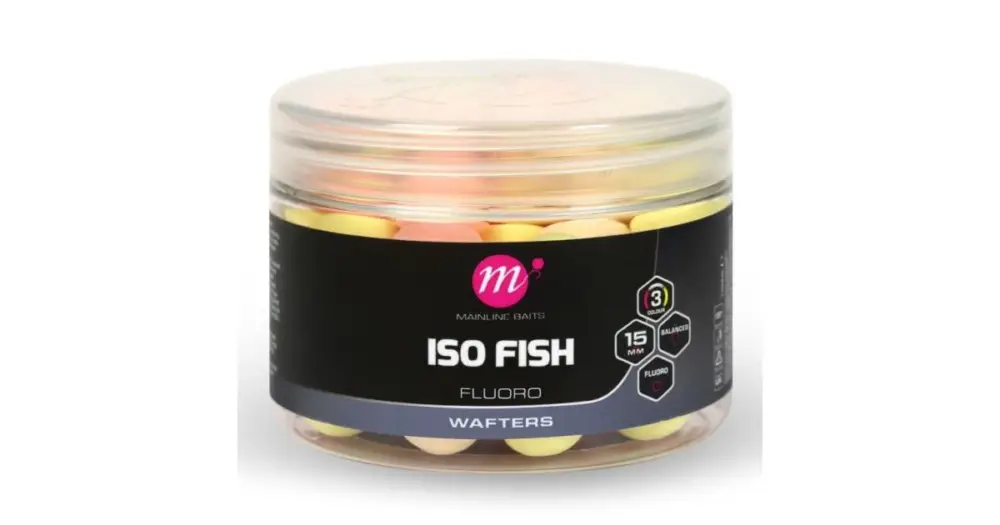 Mainline Balanced Boilie Fluoro Wafters Pink Yellow White 15 mm - ISO Fish Hit Sezóny