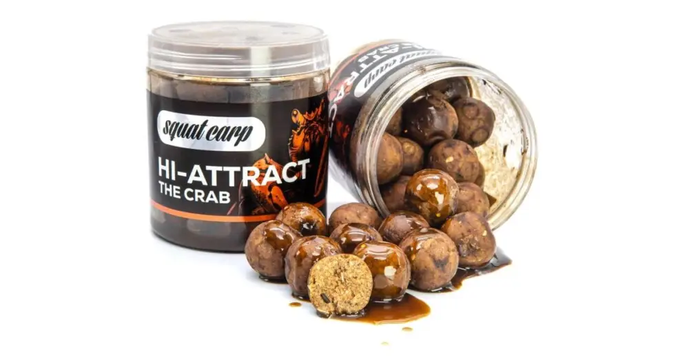 Oblíbený Squat Carp Boilies v Dipu Hi-Attract The Crab 220 g - 20 mm
