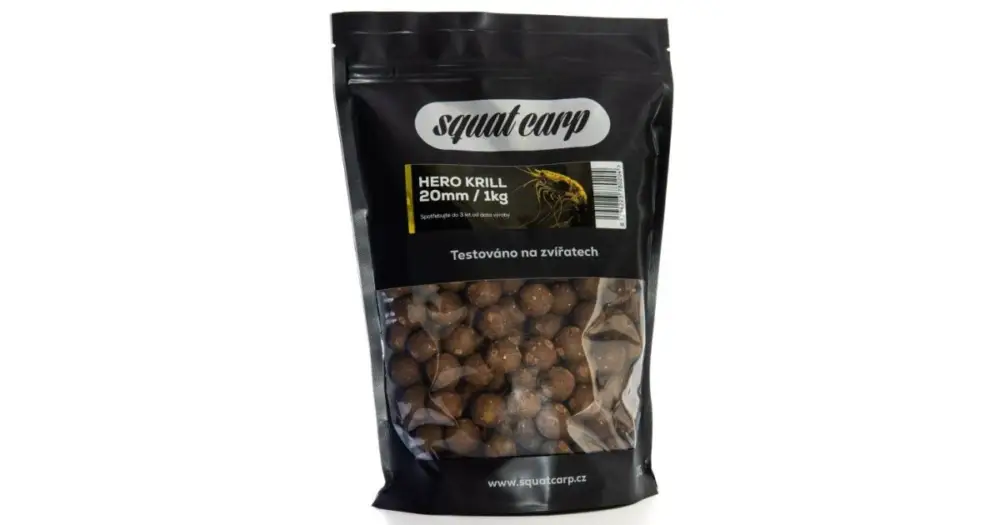 Cenový Hit Squat Carp Boilies Hero Krill - 1 kg 20 mm
