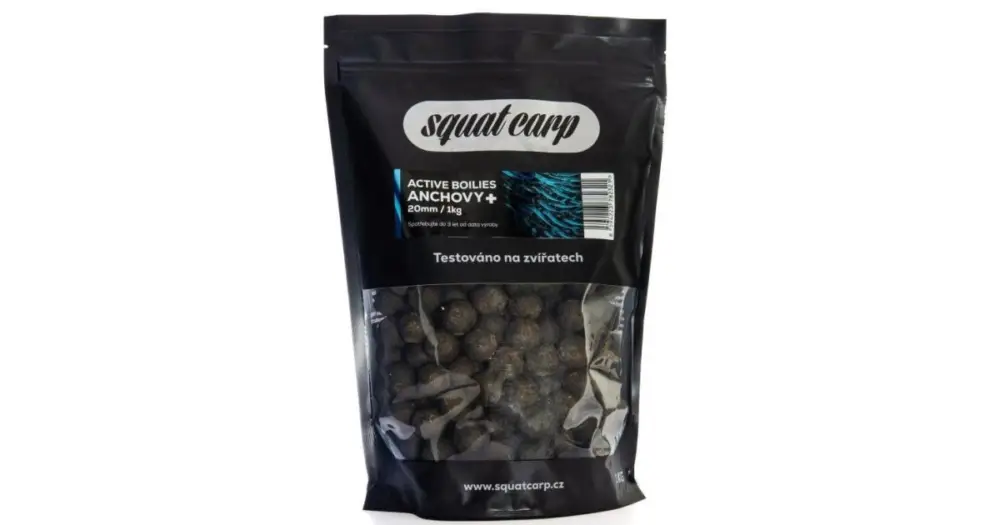Přímo Od Výrobce Squat Carp Active Boilies Anchovy+ - 1 kg 20 mm