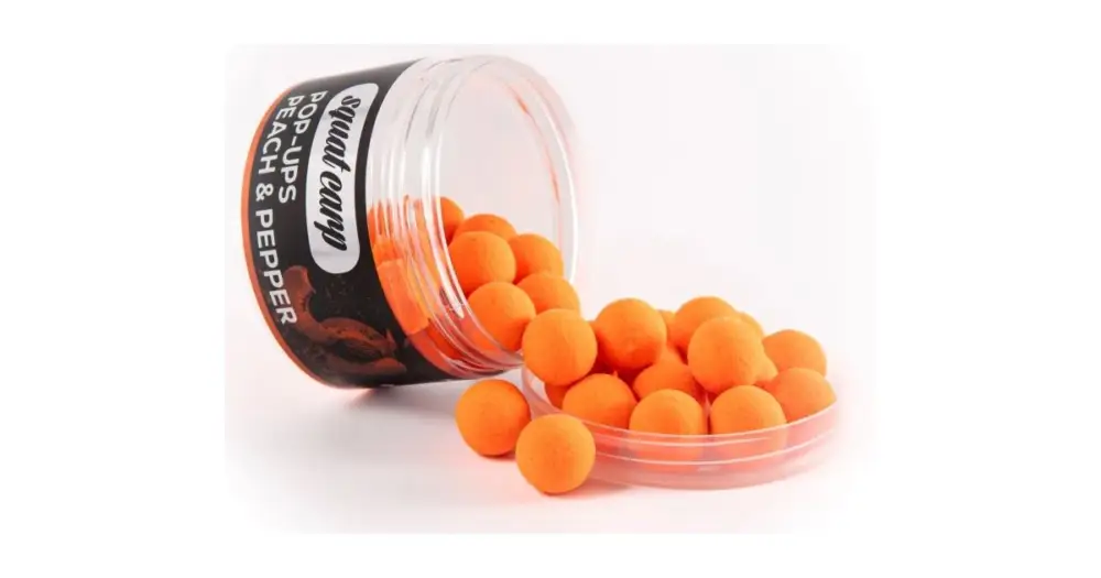 Top Prodej Squat Carp Plovoucí Boilies Pop-Up Peach & Pepper 60 g - 16 mm