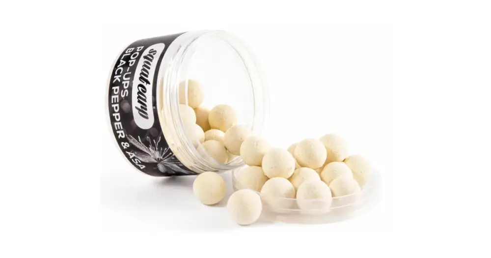 Zlevněný Squat Carp Plovoucí Boilies Pop-Up Black Pepper & Asa 60 g
