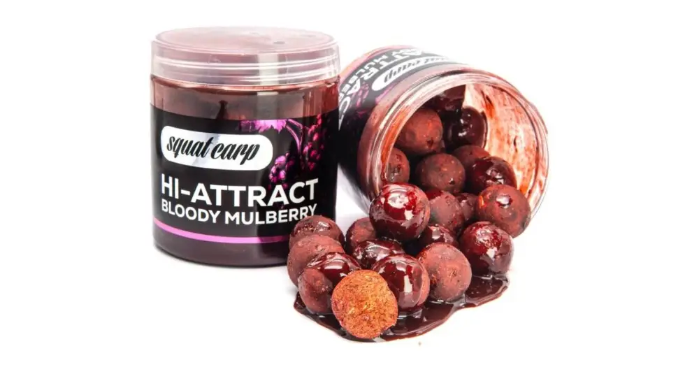 Squat Carp Boilies v Dipu Hi-Attract Bloody Mulberry 220 g - 24 mm Nejprodávanější