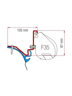 Adaptér pro markýzu F35 pro vozidla VW T6 Westfalia Kepler Vrácení Zdarma